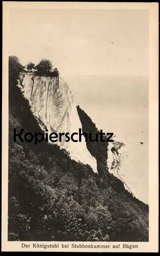 ALTE POSTKARTE INSEL RÜGEN DER KÖNIGSTUHL BEI STUBBENKAMMER KÖNIGSSTUHL Kreidefelsen Felsen Fels Ansichtskarte postcard