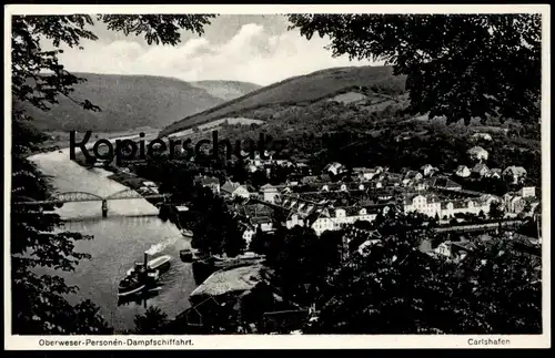 ALTE POSTKARTE CARLSHAFEN OBERWESER PERSONEN DAMPFSCHIFFAHRT HAMELN Dampfer Schiff cargo ship Ansichtskarte postcard cpa