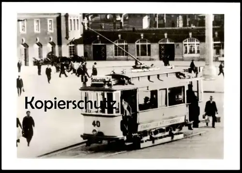 ÄLTERE POSTKARTE FRANKFURT ODER ENDSTELLE BAHNHOF STRASSENBAHN TRIEBWAGEN 40 tram tramway Ansichtskarte postcard cpa AK