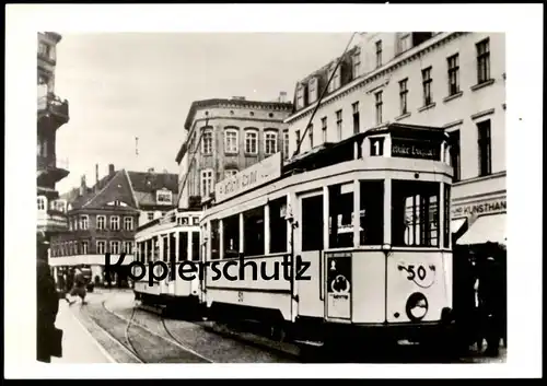 ÄLTERE POSTKARTE FRANKFURT ODER HALTESTELLE WILHEMSPLATZ STRASSENBAHN TRIEBWAGEN 50 tram tramway Ansichtskarte postcard