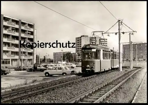 ÄLTERE POSTKARTE FRANKFURT ODER NEUBAUSTRECKE NEUBERESINCHEN LENINALLEE STRASSENBAHN tram tramway Ansichtskarte AK cpa
