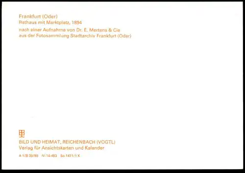 ÄLTERE POSTKARTE FRANKFURT ODER RATHAUS MIT MARKTPLATZ Markt market marché Ansichtskarte postcard cpa AK