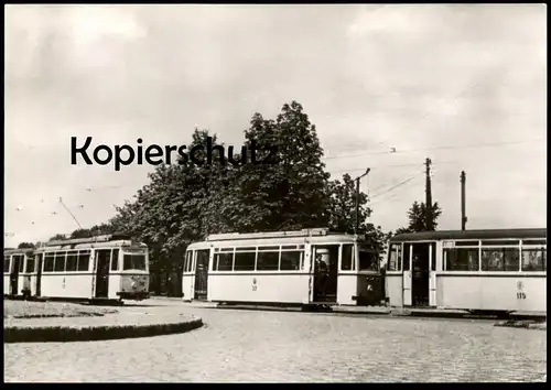 ÄLTERE POSTKARTE FRANKFURT ODER ENDSTELLE WESTKREUZ TRIEBWAGEN 37 BEIWAGEN 119 STRASSENBAHN tram tramway Ansichtskarte