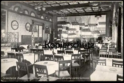 ALTE POSTKARTE ORIENTALSK BONBONNIÈRE I TEATERCAFEEN I AARHUS BREVKORT Danmark Dänemark Denmark Ansichtskarte postcard