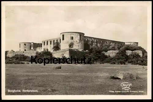 ALTE POSTKARTE BORGHOLM SLOTTSRUINEN SLOTTET Slot Schloss castle chateau Kalmar Schweden Sweden Ansichtskarte postcard