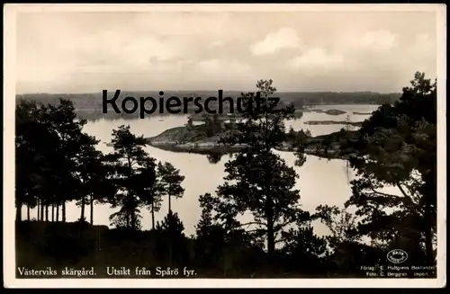ALTE POSTKARTE VÄSTERVIKS SKÄRGARD UTSIKT FRAN SPARÖ FYR 1932 Västervik Sverige Schweden Sweden Ansichtskarte postcard