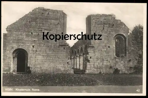 ALTE POSTKARTE VISBY KLOSTERRUIN ROMA Kloster Ruine convent Sverige Schweden Sweden Ansichtskarte postcard cpa AK