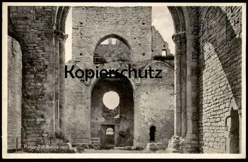 ALTE POSTKARTE VISBY S:T KARINS RUIN Ruine Kirche Gotland church Sverige Schweden Sweden Ansichtskarte postcard cpa