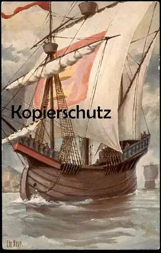 ALTE MARITIME KÜNSTLER POSTKARTE CHR. RAVE ENGLISCHES HANDELSSCHIFF SEGELSCHIFF sailing voilier Ansichtskarte postcard