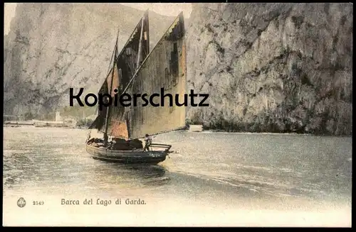 ALTE POSTKARTE BARCA DEL LAGO DI GARDA Schiff ship bateau voilier Italia Italien Brunner Como Ansichtskarte cpa postcard