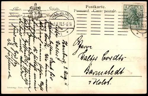 ALTE KÜNSTLER POSTKARTE HAMBURG UHLENHORST THEO STROETER' S STÄDTEANSICHTEN Hafen Fähre Schiff ship Ansichtskarte cpa AK