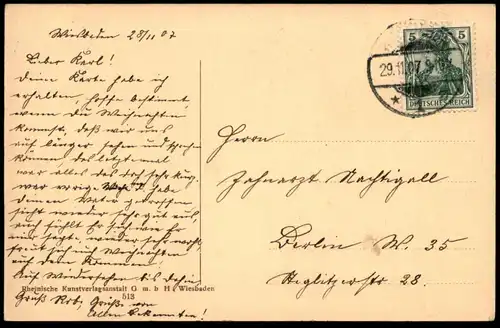 ALTE KÜNSTLER POSTKARTE WIESBADEN GEMÄLDE IM MUSCHELSAALE VON PROFESSOR ERLE MÜNCHEN Ansichtskarte postcard cpa AK