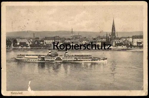 ALTE POSTKARTE NEUWIED PANORAMA MIT DAMPFER KAISERIN AUGUSTE VICTORIA Raddampfer steamship Schiff Ansichtskarte postcard