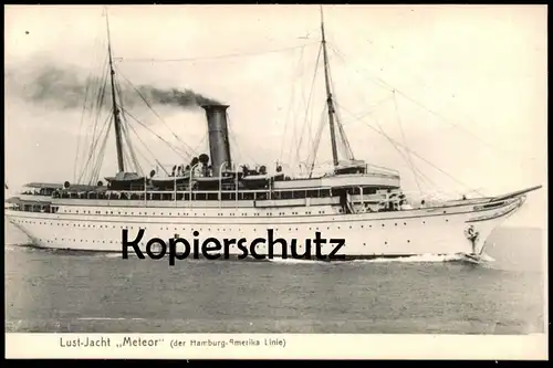 ALTE POSTKARTE LUST-JACHT METEOR HAMBURG-AMERIKA LINIE 1906 Yacht Dampfer Schiff Ansichtskarte postcard cpa AK