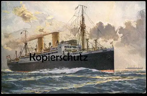 ALTE POSTKARTE DAMPFER DER MÜNCHEN-KLASSE LLOYDDAMPFER NACH NEW YORK NORDDEUTSCHER LLOYD BREMEN steam ship Schiff