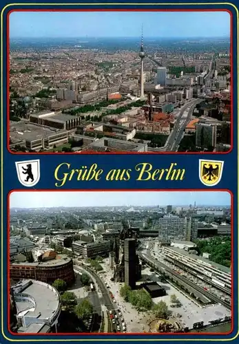 POSTKARTE GRÜSSE AUS BERLIN BLICK AUF DEN ALEXANDERPLATZ BLICK AUF DEN BREITSCHEIDPLATZ Ansichtskarte AK cpa postcard