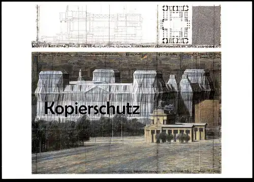 ÄLTERE POSTKARTE BERLIN VERHÜLLTER REICHSTAG WRAPPED PROJECT FOR BERLIN CHRISTO Ansichtskarte AK cpa postcard