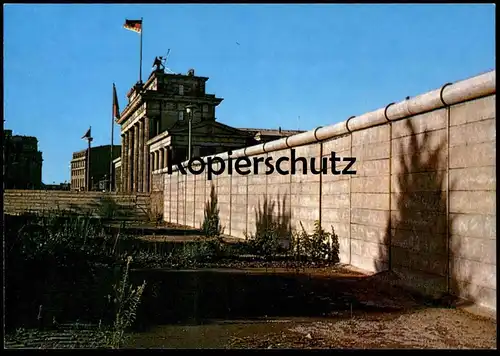 ÄLTERE POSTKARTE BERLIN BRANDENBURGER TOR UND BERLINER MAUER LE MUR THE WALL Ansichtskarte AK postcard cpa