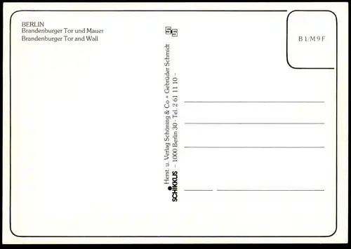 ÄLTERE POSTKARTE BERLIN BRANDENBURGER TOR UND BERLINER MAUER LE MUR THE WALL Ansichtskarte AK postcard cpa