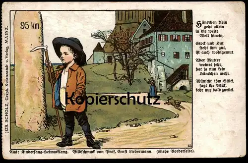 ALTE POSTKARTE HÄNSCHEN KLEIN ERNST LIEBERMANN KINDERSANG HEIMATKLANG KINDERLIED VOLKSLIED Ansichtskarte postcard cpa AK