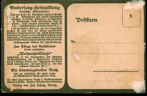 ALTE POSTKARTE HÄNSCHEN KLEIN ERNST LIEBERMANN KINDERSANG HEIMATKLANG KINDERLIED VOLKSLIED Ansichtskarte postcard cpa AK