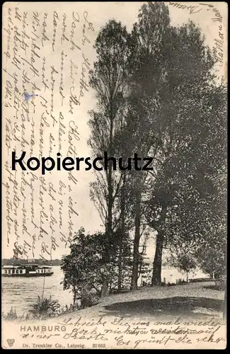 ALTE POSTKARTE HAMBURG BEI DER LOHMÜHLENSTRASSE SCHIFF ALSTER Ansichtskarte cpa postcard AK