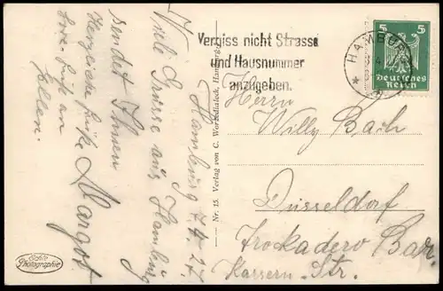 ALTE POSTKARTE HAMBURG HAUPTBAHNHOF 1927 BAHNHOF station gare train Zug Eisenbahn Waggon Tram Ansichtskarte cpa postcard