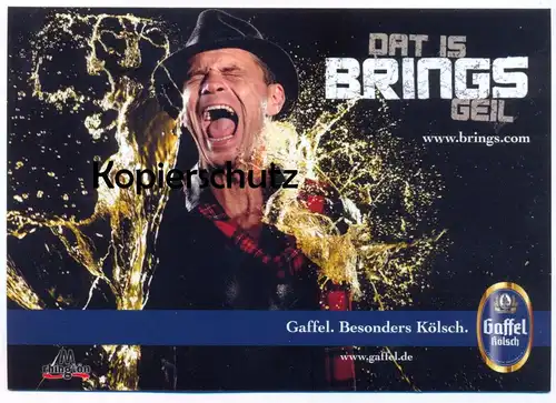 POSTKARTE GAFFEL KÖLSCH BIER PETER BRINGS BAND MUSIK ALKOHOL beer alcohol bière alcool Ansichtskarte postcard cpa AK