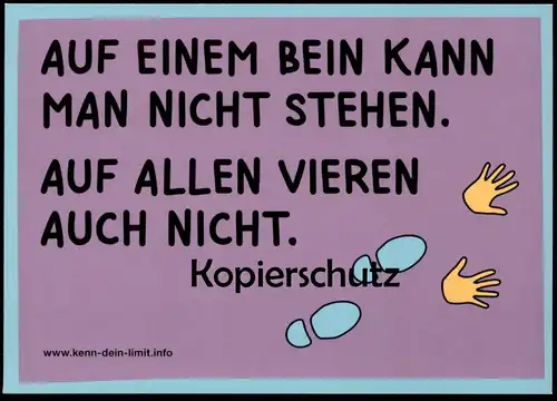 POSTKARTE AUF EINEM BEIN KANN MAN NICHT STEHEN ALKOHOL DRUNKEN beer alcohol bière alcool Ansichtskarte postcard cpa AK