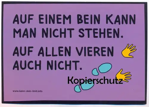 POSTKARTE AUF EINEM BEIN KANN MAN NICHT STEHEN ALKOHOL DRUNKEN beer alcohol bière alcool Ansichtskarte postcard cpa AK