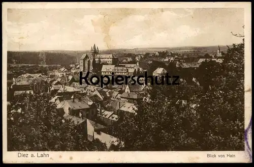 ALTE POSTKARTE DIEZ AN DER LAHN BLICK VON HAIN Freiendiez Ansichtskarte postcard AK cpa