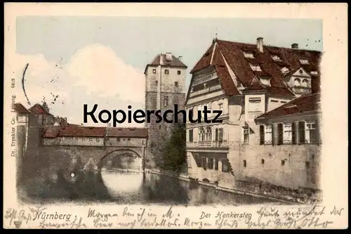 ALTE POSTKARTE NÜRNBERG BAYERISCHER HOF HENKERSTEG 1903 Stempel Hotel Wittelsbach Bayrischer Ansichtskarte postcard cpa
