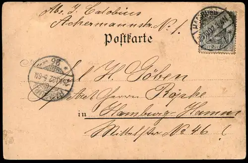 ALTE KÜNSTLER LITHO POSTKARTE HAMBURG PARTIE AUS DEN ANLAGEN BEIM HOLSTENTHOR Holstentor Ansichtskarte AK postcard photo