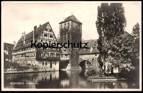ALTE POSTKARTE NÜRNBERG HENKERSTEG MIT WEINSTADEL 1928 PANORAMA Ansichtskarte postcard cpa AK