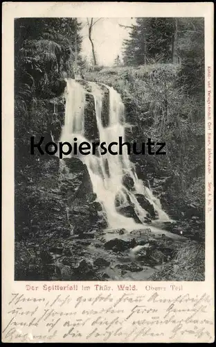 ALTE POSTKARTE DER SPLITTERFALL IM THÜRINGER WALD OBERER TEIL TAMBACH-DIETHARZ WASSERFALL cascade Ansichtskarte postcard