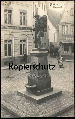 ALTE POSTKARTE MÜNSTER WESTFALEN KIEPENKERL DENKMAL Schweinemetzger Fritz Wielers Dieninghoff monument Ansichtskarte