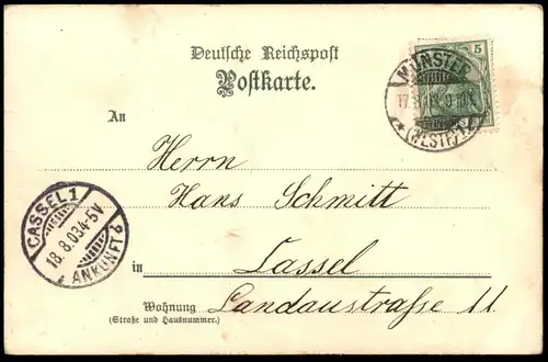 ALTE KÜNSTLER POSTKARTE GRUSS AUS MÜNSTER WESTFALEN RATHAUS 1903 Ansichtskarte