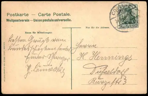 ALTE POSTKARTE GRUSS AUS COBLENZ SCHWALBE BRINGT BRIEF DAMPFER KAISER WILHELM DENKMAL KOBLENZ Ansichtskarte postcard