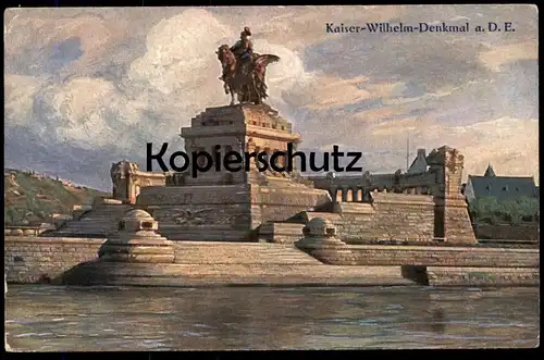 ALTE KÜNSTLER POSTKARTE COBLENZ AM RHEIN DAS KAISER WILHELM DENKMAL Koblenz monument 1906 Ansichtskarte cpa postcard AK