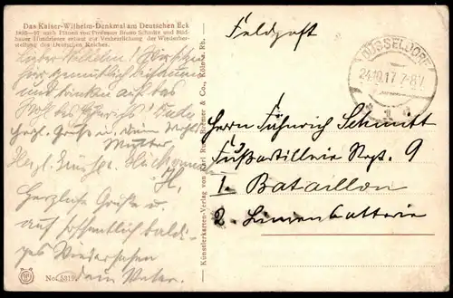 ALTE KÜNSTLER POSTKARTE COBLENZ AM RHEIN DAS KAISER WILHELM DENKMAL Koblenz monument 1906 Ansichtskarte cpa postcard AK