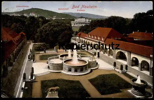 ALTE POSTKARTE BAD NAUHEIM JOHANNISBERG SPRUDELHOF KURHAUS Löwe Total Totalansicht Ansichtskarte AK postcard cpa