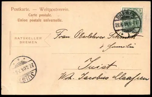ALTE POSTKARTE BREMEN RATHSKELLER ROSEKELLER ROSECELLAR Ratskeller Weinfass Fässer Wein vino Ansichtskarte postcard cpa
