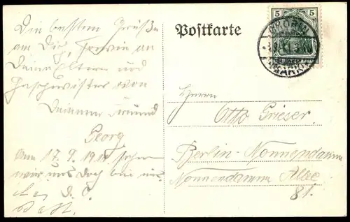 ALTE POSTKARTE GRUSS AUS KLOSTER CHORIN 1911 BRANDENBURG couvent convent cloister abbey Ansichtskarte postcard cpa
