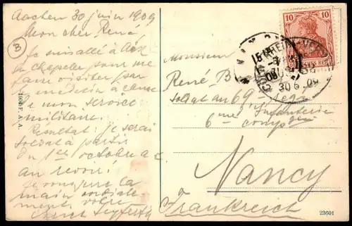 ALTE POSTKARTE AACHEN RATHAUS 1909 PANORAMA Aix-la-Chapelle Ansichtskarte cpa postcard AK