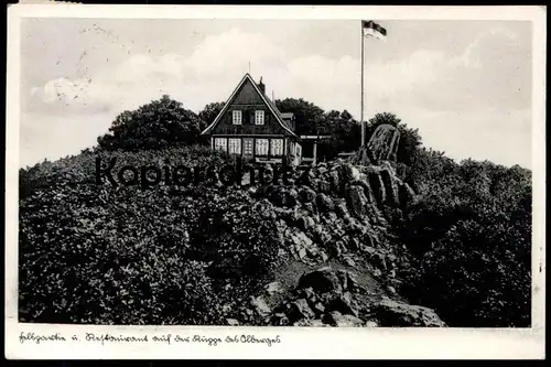 ALTE POSTKARTE ITTENBACH KÖNIGSWINTER FELSPARTIE UND RESTAURANT AUF DER KUPPE DES ÖLBERGS 1941 Ölberg Ansichtskarte AK
