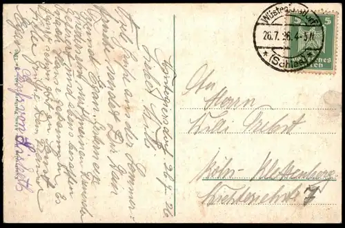 ALTE POSTKARTE WÜSTEGIERSDORF TOTAL 1926 SCHLESIEN GLUSZYCA EULENGEBIRGE Ansichtskarte postcard AK cpa
