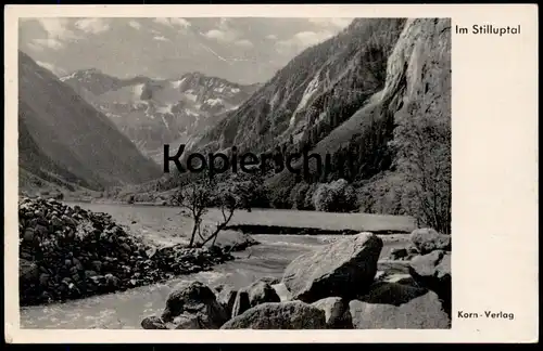 ALTE POSTKARTE IM STILLUPTAL ZILLERTAL PANORAMA Tal Mayrhofen Bach Bachbett Ansichtskarte postcard AK cpa