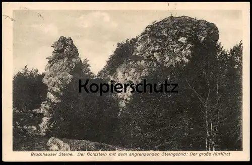 ALTE POSTKARTE BRUCHHAUSER STEINE GOLDSTEIN MIT STEINGEBILD KURFÜRST Bruchhausen Olsberg Sauerland Ansichtskarte cpa AK