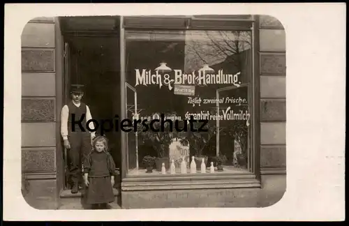 ALTE FOTO POSTKARTE MILCH & BROT HANDLUNG ANNA ODEMANN LÖWENSTRASSE 24 HOHELUFT BROT-FABRIK-ELBE ALTONA  HAMBURG Photo