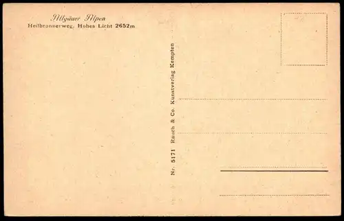 ALTE POSTKARTE ALLGÄUER ALPEN HEILBRONNERWEG HOHES LICHT 2652 m OBERSTDORF ALLGÄU Ansichtskarte cpa AK postcard